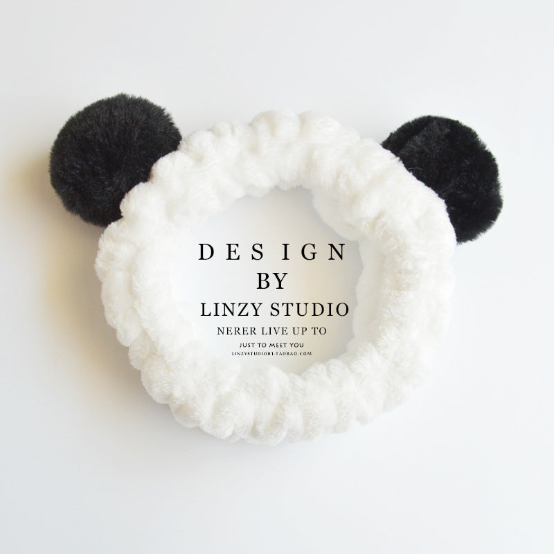 Cute Panda Ear Soft Carol Fleece Women Headband Cute Panda Ear Soft Carol Fleece Women Headband